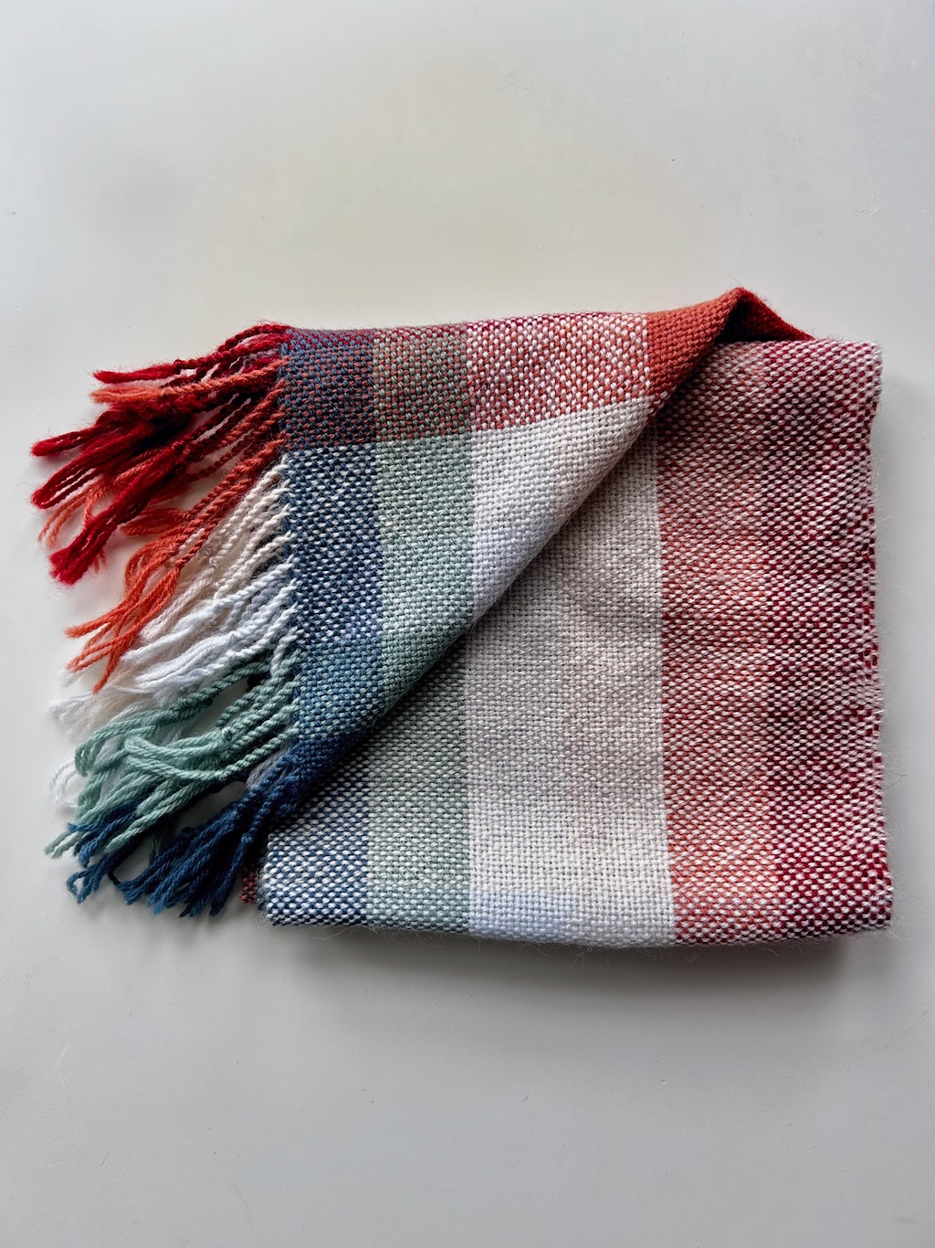 Redditch cowl folded into a square